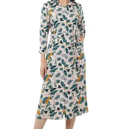 SHAHVEER CREATION Floral Print A-Line Midi Dress-image-59