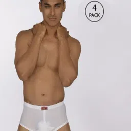 Vip White Cotton Skinny Fit Briefs - Pack Of 4-image-76