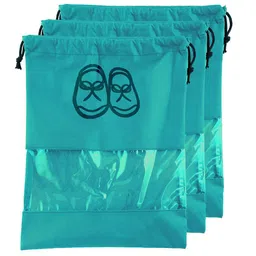 Kuber Industries 3 Pcs Non-Woven Shoe Cover Bags with Transparent Window-38