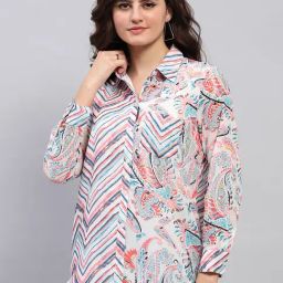 Monte Carlo Off White & Green Printed Shirt-image-70