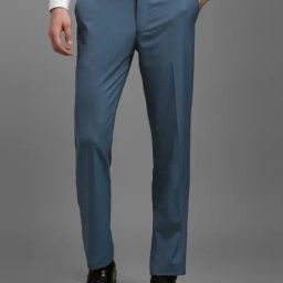 Louis Philippe Blue Slim Fit Printed Trousers-image-30
