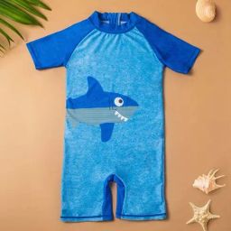 Baby Moo Kids Blue Printed Swimming Costume-image-71