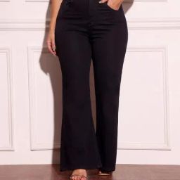 Miss Chase A+ Black Denim Solid High Rise Jeans-picture-25