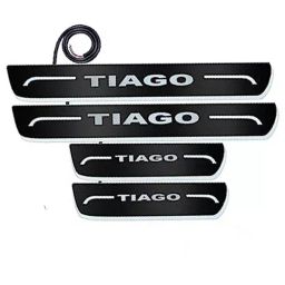 Auto Pearl Car Door Foot Step Led Sill/Scuff Plates Mirror Finish Black Compatible For Tata Tiago 2020 Xb Xe Model, LEDBlklPLATE_Blk_Tiago2020XBXEModel (Set of 4)-picture-16