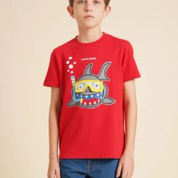 Jack & Jones Junior Boys Red Graphic Regular Fit T-Shirt-picture-14