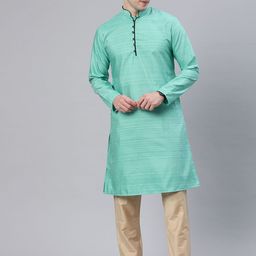 Majestic Man Mandarin Collar Woven Design Kurta-picture-48
