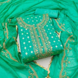 Blissta Zari Floral Woven Design Unstitched Dress Material-image-90