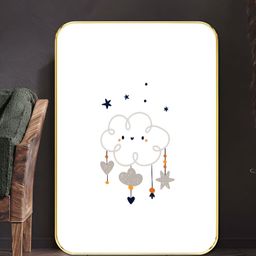 Myntra Elegant Homes White & Grey Happy Cloud Nursery Wooden Wall Art-image-2