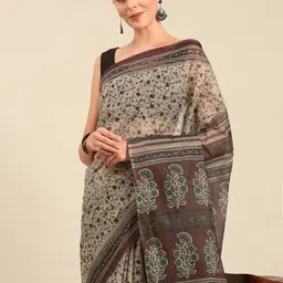 SHANVIKA Floral Print Pure Cotton Saree-image-86
