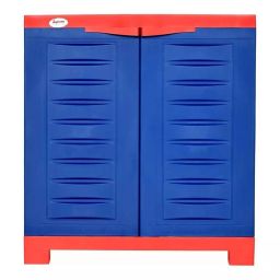 SUPREME Storage Cabinet Paneled Hinged 2 Doors 1 Shelves 280x380x280 mm, Red & Blue-73
