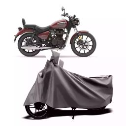 Auto Pearl Two Wheeler Cover with Bag for Royal Enfield Meteor 350, Silver-image-76