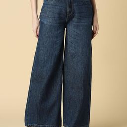 Allen Solly Woman Women Cotton Mid-Rise Light Fade Wide Leg Jeans-picture-45