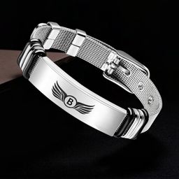 Sullery Silver-Plated Cuff Stainless Steel Bracelet-picture-15