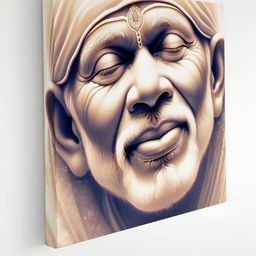 SAF Off White & Beige Sai Baba Canvas Religious Wall Art-19