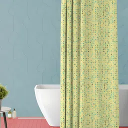 ArtzFolio Yellow and Black Geometric Printed Waterproof Shower Curtain-image-27