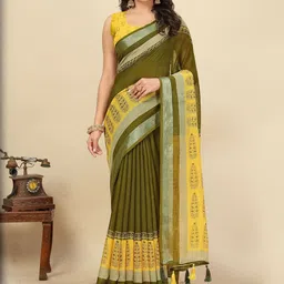 J 6 DESIGNER Ethnic Motifs Printed Saree With Blouse Piece-picture-25