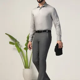 Blackberrys Men India Slim Cutaway Collar Solid Cotton Slim Fit Casual Shirt-image-92