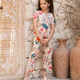 SANSKRUTIHOMES Girls Printed Pure Cotton Top & Trouser Clothing Set-image-40
