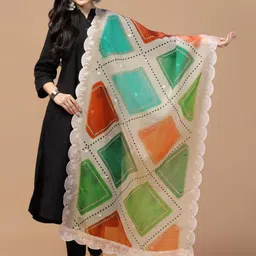 Kaizen TEXO FAB Printed Organza Dupatta-47