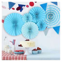 Bubble Trouble Happy Birthday Decoration Paper Fan Blue -  Pack Of 6-picture-16