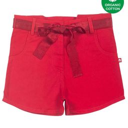 Nino Bambino 100%  Cotton Solid Button Down Shorts - Red-image-22