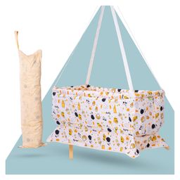 BAYBEE Newborn Baby Swing Hanging Cradle with Mosquito Net and Spring - Orange-20