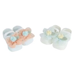 Kidofash Pack Of 2 Flower Detailed   Socks Set   - Peach & Green-image-43