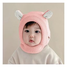 SYGA Winter Warm Ear Protection Knitted Woollen Cap Pink - Diameter 12cm-28