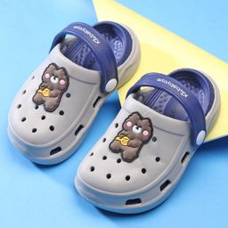 Babyoye Slip On Unicorn Applique Clogs with Back Strap - Grey-picture-1