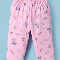 Tango Single Jersey Knit Full Length Lounge Pant with Stationary Print - Pink-image-87