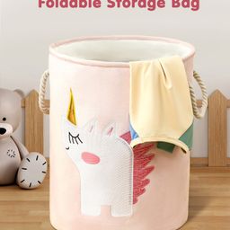 Foldable Laundry Bag Unicorn Print- Pink-28