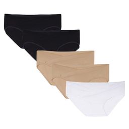 TUMMY Bamboo Cotton Pack Of 5 Solid Low Waist Maternity Panty - Multi Colour-image-63