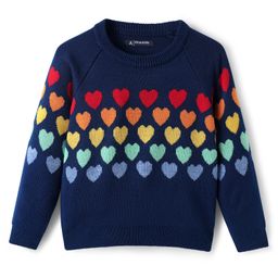 Pine Kids Knit Full Sleeves Pullover with Heart Design - Navy Blue-image-60