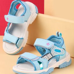 Cute Walk by Babyhug Velcro Closure Sandal With Colour Block - Light Blue-image-59