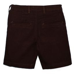 Kiddopanti Button Down Solid Shorts  - Coffee Brown image 3
