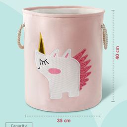 fab n funky Foldable Laundry Bag Unicorn Print- Pink image 2