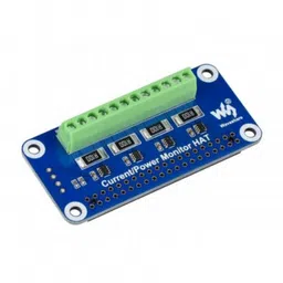 Waveshare 4-ch Current/Voltage/Power Monitor HAT for Raspberry Pi, I2C/SMBus image 1