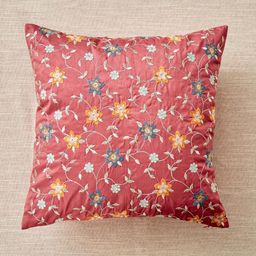 Home Centre Velour Pink & Gold-Toned Floral Embroidered Square Cushion Covers-image-83