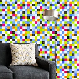 ArtzFolio Printed UV-Resistant Anti-Bacterial Grunge Squares Peel & Stick Wallpaper-image-54
