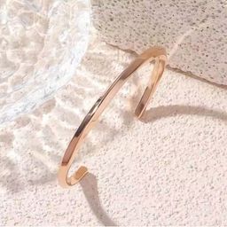 DressBerry Stainless Steel Rose Gold-Plated Cuff Bracelet-58