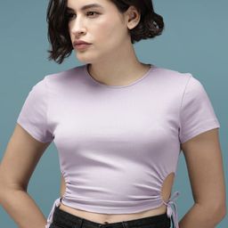 DressBerry Women Solid Round Neck Slim Fit T-shirt-image-62