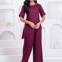 SIDDHANAM Round Neck Top With Trousers Co-Ords-image-2