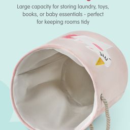 fab n funky Foldable Laundry Bag Unicorn Print- Pink image 4