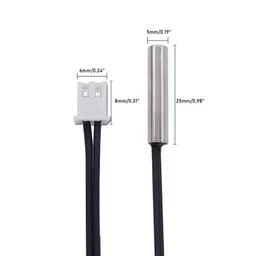 B3950 10K NTC Thermistor Temperature Sensor 5*25mm with XH2.54 Connector with 5 Meter Cable image 3