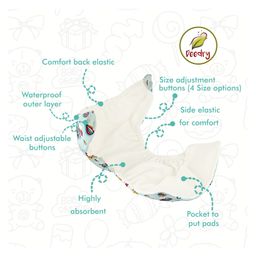 Deedry Cloth Diapers Reusable, Adjustable with Snap Buttons & comes with 2 Insert - Blue image 5