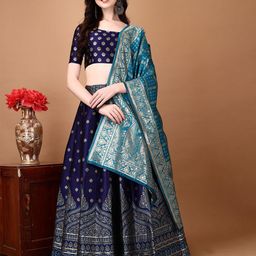LADY SHOPI Ready to Wear Lehenga & Unstitched Blouse With Dupatta-image-27