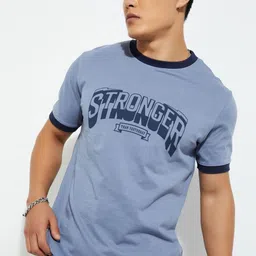 max Men Typography Printed Round Neck Pure Cotton T-shirt-image-46
