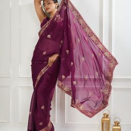 FABMORA Embellished Embroidered Saree-image-43