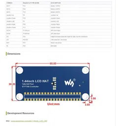 Waveshare 128x128, 1.44inch LCD display HAT for Raspberry Pi image 4