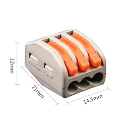 PCT-213 0.08-2.5mm 3 Pole Wire Connector Terminal Block with Spring Lock Lever for Cable Connection image 3